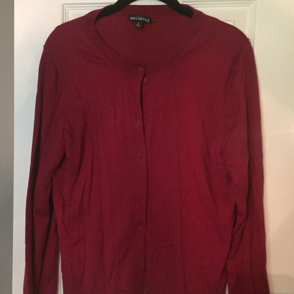 JCrew Mercantile Red Cardigan, L